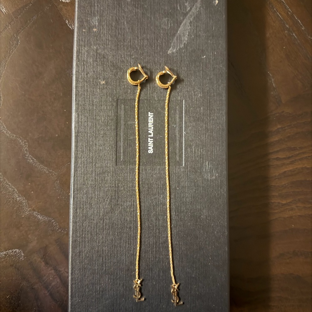 Saint Laurent Gold Chain Earrings